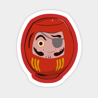 Eyepatch Daruma Doll Sticker